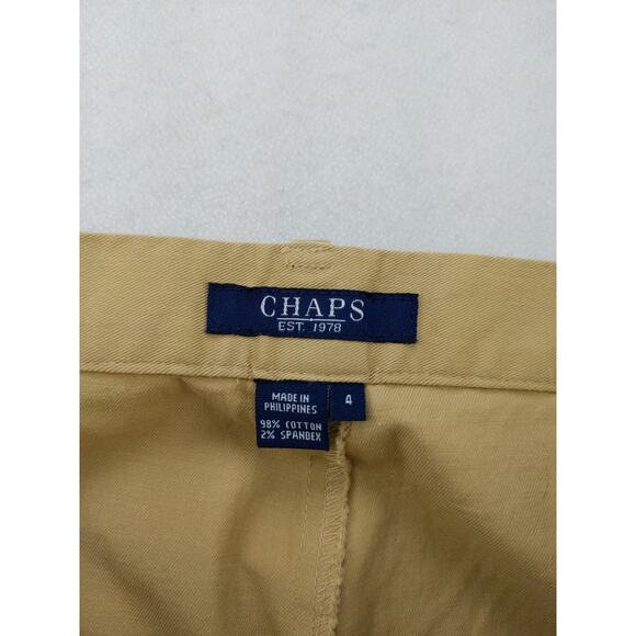 Womens Chaps Stretch Fabric Chino Pants Size 4 Tan Brown W/Tags - Picture 7 of 10